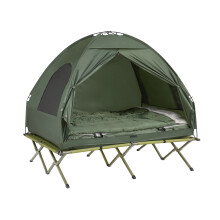 SoBuy 4-i-1 Campingsæt: Oppusteligt Tagtelt med Seng OGS32-L-GR