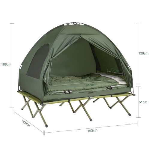SoBuy OGS32-L-GR Stan 4v1 s postelí pro 2 osoby, zelený 2