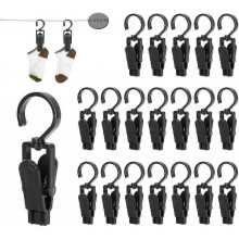 20 Pcs Clothes Pegs Large Towel Clip 360 Rotating Crochet with Pegs for Towels, Hats, Curtains, Beach Towels, Dresses, Bath Towels