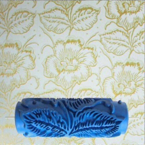 (078Y) Flower Wall Decoration Patterned Paint Rollers 5" Rubber Brush Reusable 2