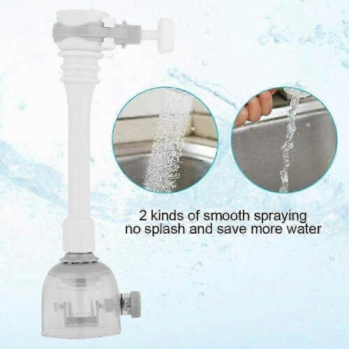 Adjustable Splash-Proof Faucet Extender Rotatable Kitchen Water-Saving Tap Nozzle Filter 2