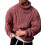 (S,Light Red)Men Chunky Knitted Jumper Roll Turtle Neck Warm Pullover Sweater Top 1