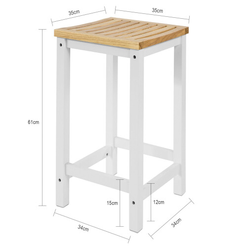 SoBuy Λευκό Πτυσσόμενο Σκαμπό Κουζίνας 61cm 2