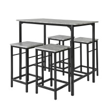 SoBuy Bartisch-Set mit 4 Barhockern OGT11-HG