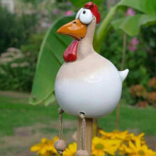 (1pcs, white) Decorative Chicken Figurine, Ceramic Chicken Garden Ornament, Hilde Decoration Animal Figurine Ornament For Home Decorative Crafts