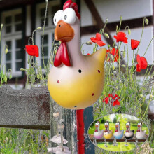 (1pcs, yellow) Decorative Chicken Figurine, Ceramic Chicken Garden Ornament, Hilde Decoration Animal Figurine Ornament For Home Decorative Crafts