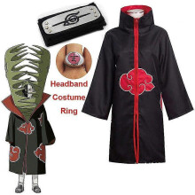 (Zetsu, 135) Harajuku Cosplayuchiha Itachi Cosply Costume Headband Necklace Ring Kunai Deidara Tobi Halloween Costume For Men Kids Pain Cloak