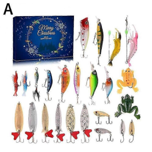 Fishing Christmas Countdown Advent Calendar, 24 Days Fishhook Series Set 1