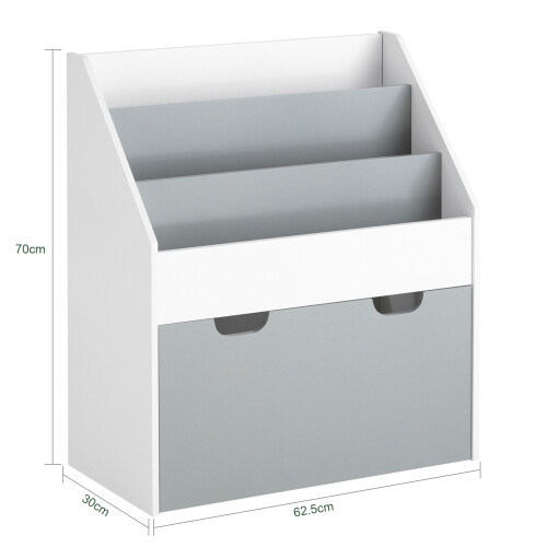 SoBuy Kids Bookshelf with Drawer, Grey 2
