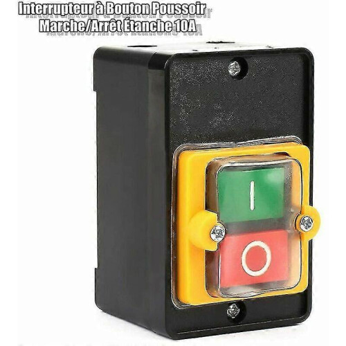 Push Button Switch, Ac220v/380v 10a Single/three Phase Waterproof Power Control Push Button Switch, On/off Control Button with Housing, Power Switch 2