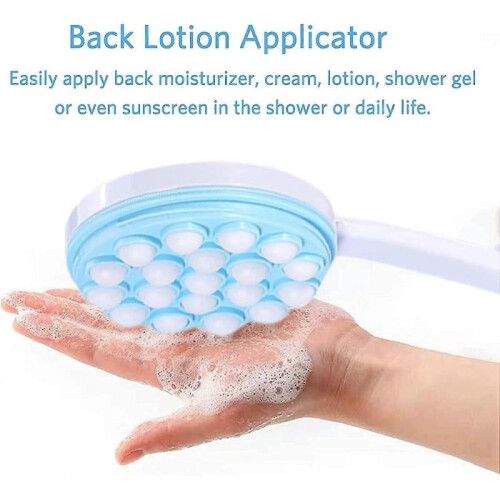 Lotion Applicator for Back, Long Handled Easy Reach Back Scrubber Massager Body Brush for Sunscreen 2