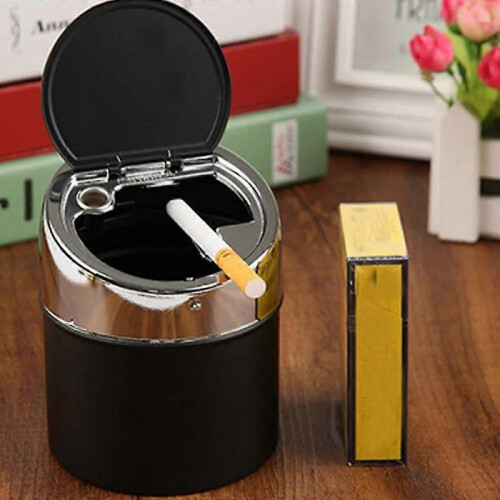 Stainless Steel Ashtray with Lid, Windproof Table Ashtray 2