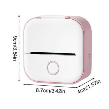 (Pink) Portable Thermal Printer Mini Pocket Printer Blue Tooth Wireless Smart Inkless Pocket Printer for Picture Note List Labels Memos