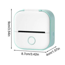(Green) Portable Thermal Printer Mini Pocket Printer Blue Tooth Wireless Smart Inkless Pocket Printer for Picture Note List Labels Memos