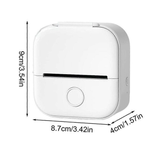 (White) Portable Thermal Printer Mini Pocket Printer Blue Tooth Wireless Smart Inkless Pocket Printer for Picture Note List Labels Memos