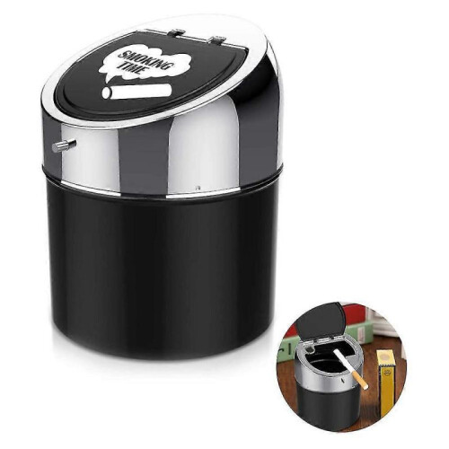 Stainless Steel Ashtray with Lid, Windproof Table Ashtray