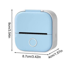 (Blue) Portable Thermal Printer Mini Pocket Printer Blue Tooth Wireless Smart Inkless Pocket Printer for Picture Note List Labels Memos
