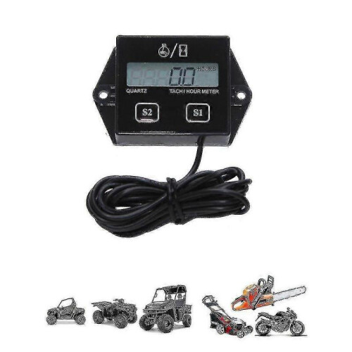 Us Tiny Tach Digital Hour Meter/tachometer for Marine Spark Mower Engine Motorblack1pcs Yinhe 1