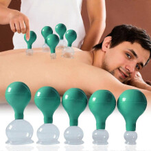 (GN) Beauty Cupping Glasses Made Of Real Glass [set Of 5] - Effective Cupping Glasses With Suction Fascia Scraper - Cupping With Strong Suction Power