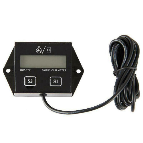 Us Tiny Tach Digital Hour Meter/tachometer for Marine Spark Mower Engine Motorblack1pcs Yinhe