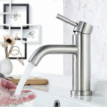 Basin mixer Basin faucet in matt brushed stainless steel