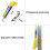 2pcs Plexiglass Sheet Cutter Acrylic Cutter 20 pcs Blade Set Yellow/Gray 18