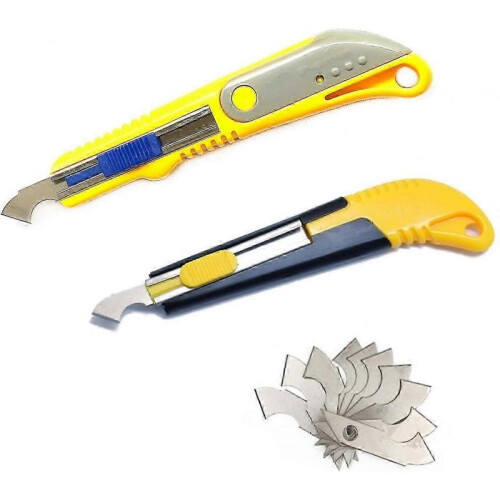2pcs Plexiglass Sheet Cutter Acrylic Cutter 20 pcs Blade Set Yellow/Gray