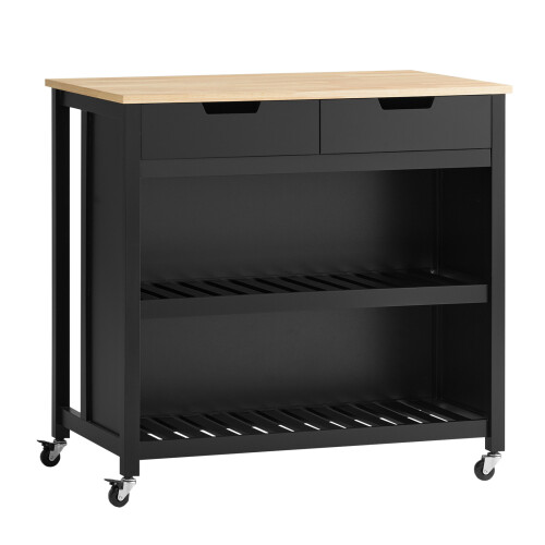 SoBuy Kücheninsel Schwarz 98x58x94 cm