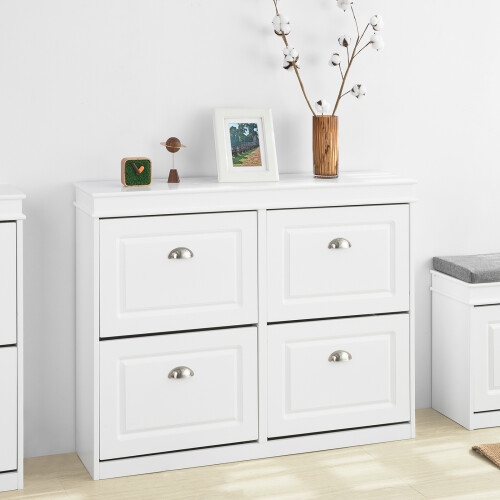 SoBuy Ντουλάπι Παπουτσιών FSR79-W Λευκό 105x24x83cm 1