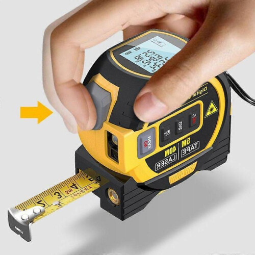 (Orange,60m)3 in 1 Laser Rangefinder Tape Measure with Backlight Rangefinder 2