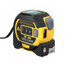(Orange,60m)3 in 1 Laser Rangefinder Tape Measure with Backlight Rangefinder