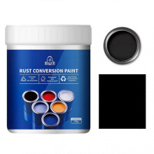(Black, 500g) Weatherproof Rust Converter Paint For Metal, Rust Conversion Paint, Waterbased Industrial Antirust Painting