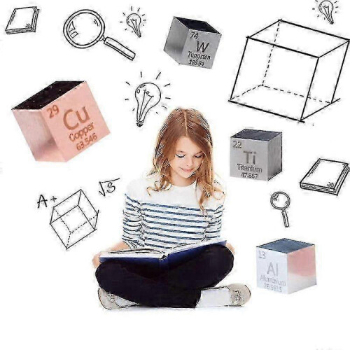 Element-Cube Set-10mm Element-Cubes Aluminum Titanium Copper Tungsten Metal Dice suitable for Elements Periodic Table Collections 2
