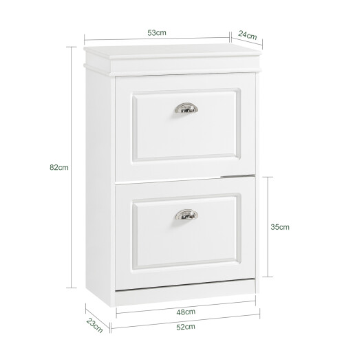 SoBuy Ντουλάπι Παπουτσιών Λευκό 54x24x83cm 2