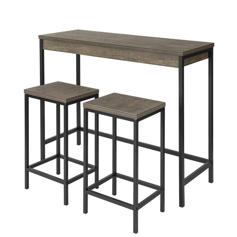 SoBuy Ensemble Table et 2 Tabourets de Bar Style Industriel