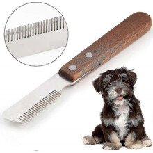 Dog Professional Stripping Knife,stripping Knives Tool for Dogs Hand Stripping Knife for Border Terrier Pet Grooming Tool Ergonomic Wooden Handle (rig