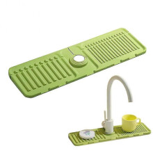 (green) Splash Faucet Guard Draining Mat, Silicone Draining Mat For Kitchen Sink