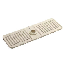 (beige) Splash Faucet Guard Draining Mat, Silicone Draining Mat For Kitchen Sink