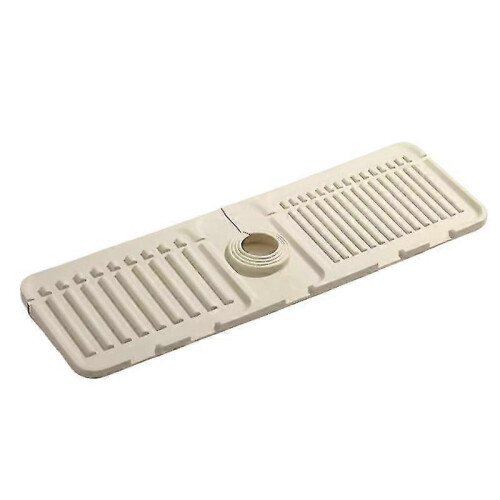 (beige) Splash Faucet Guard Draining Mat, Silicone Draining Mat For Kitchen Sink