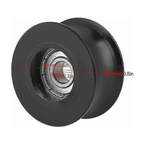 Pulley, 4pcs 0840uu U Type Roller Guide Pulley, U Type, 8x40x20.7mm Groove 2