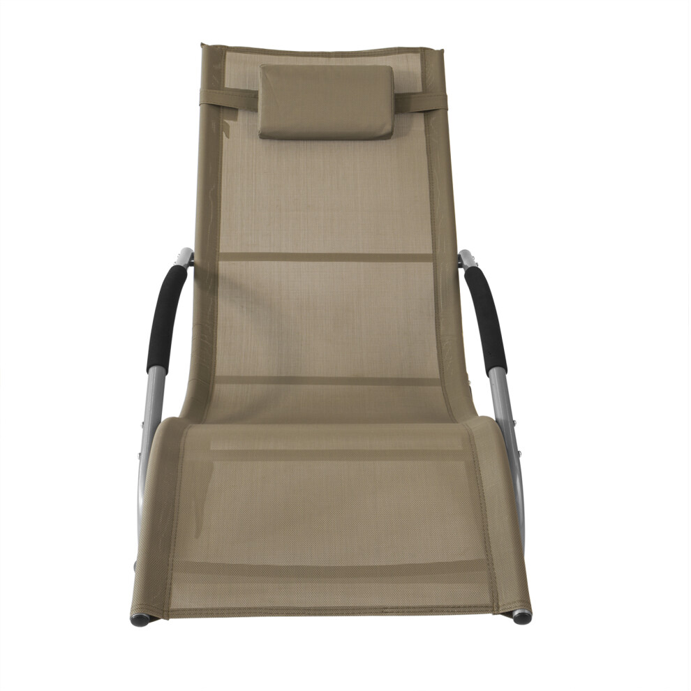 SoBuy® OGS28-BR, Rocking Chair Sun Lounger with Side Bag