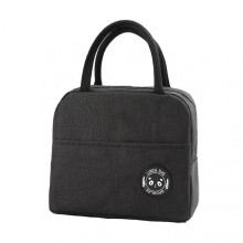 (Black) Lunch Box Insulated Lunch Container Water-resistant Fabric With Zippered Pockets For Car Travel Work Picnic