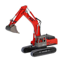 (Red) Excavator Toy 360-degree Rotation Digging Arm 1:36 Scale Simulation Ornament Engineering Vehicle Model Children Toy[hsff]