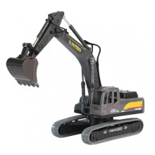 (Grey) Excavator Toy 360-degree Rotation Digging Arm 1:36 Scale Simulation Ornament Engineering Vehicle Model Children Toy[hsff]