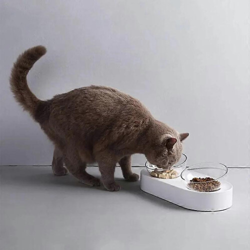 (Plastic Single Bowl) Pet Bowl Dog Feeding Bowl Adjustable Cat Bowl Drinking Bowl 2