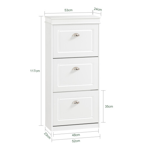 SoBuy Meuble à Chaussures 12 Paires, Blanc, 53x24x117 cm 2