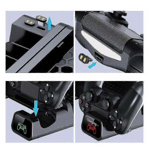 For Ps4/ps4 Slim/ps4 Pro Vertical Stand Led Cooling Fan Dual Controlle NIUNIU 2