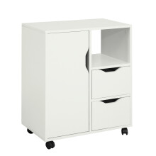 SoBuy Sohvapöytä FBT105-W Pyörillä, Valkoinen