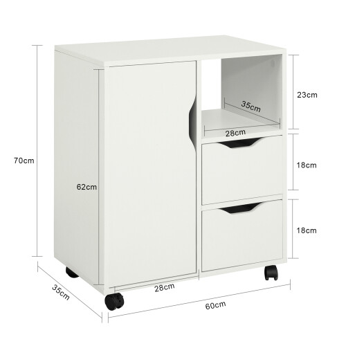 SoBuy Λευκό Ερμάριο Γραφείου 60x35x70 εκ. 2