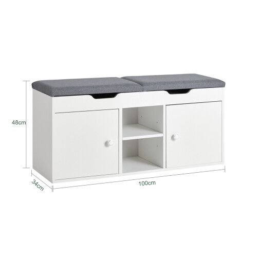 SoBuy Banc à Chaussures Blanc FSR96-W 2